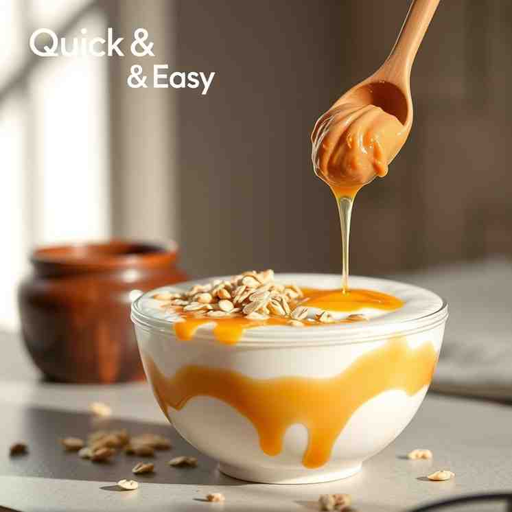 Quick & Easy Breakfast Yogurt - peanut butter, Oats & Honey